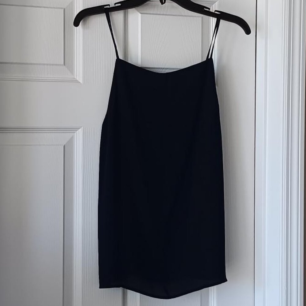 LOFT Womens Top Cami Blouse with Adjustable Straps Navy Size Small